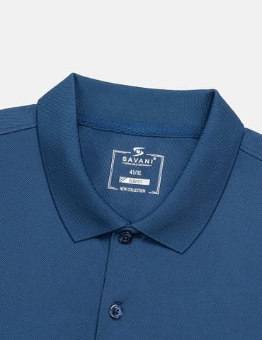 Áo polo ngắn tay nam phối kẻ tay và thân trước