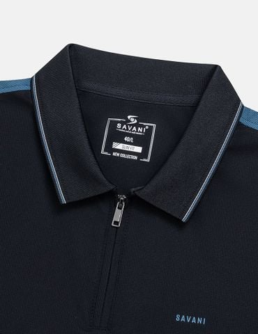 Áo polo nam ngắn tay phối vải