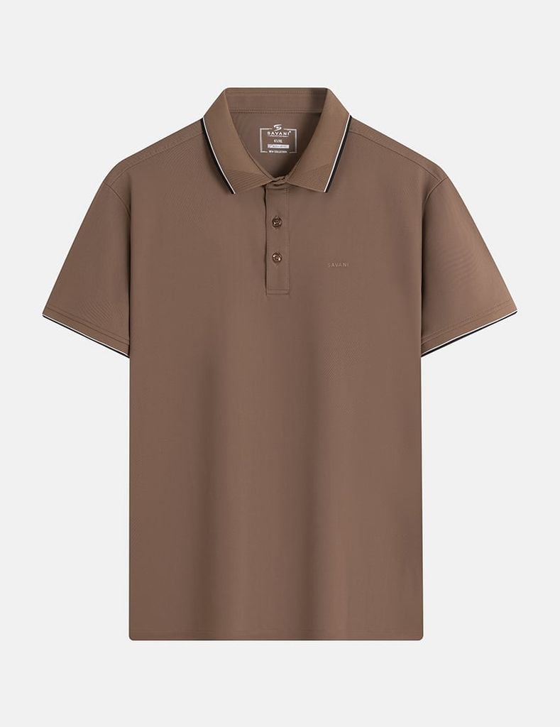 Áo polo nam ngắn tay cổ bo dệt logo ngực