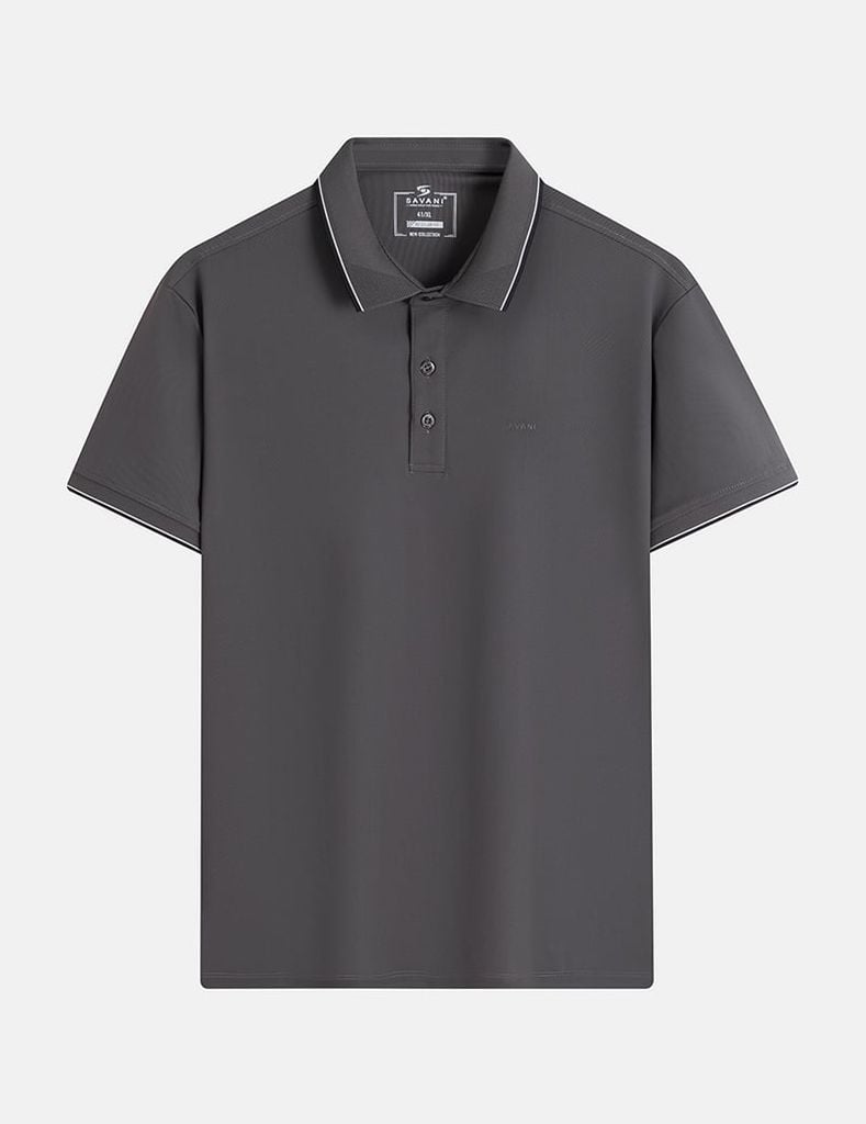 Áo polo nam ngắn tay cổ bo dệt logo ngực