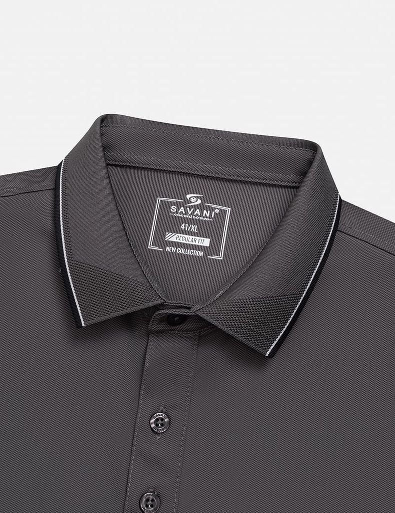 Áo polo nam ngắn tay cổ bo dệt logo ngực