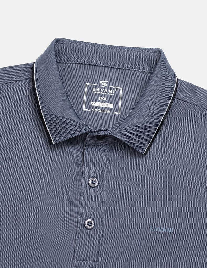 Áo polo nam ngắn tay cổ bo dệt logo ngực