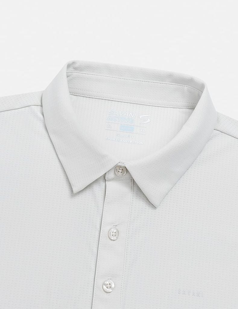 Áo polo ngắn tay nam cổ vải chính logo trước ngực