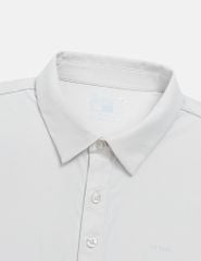 Áo polo ngắn tay nam cổ vải chính logo trước ngực