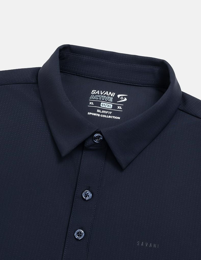 Áo polo ngắn tay nam cổ vải chính logo trước ngực