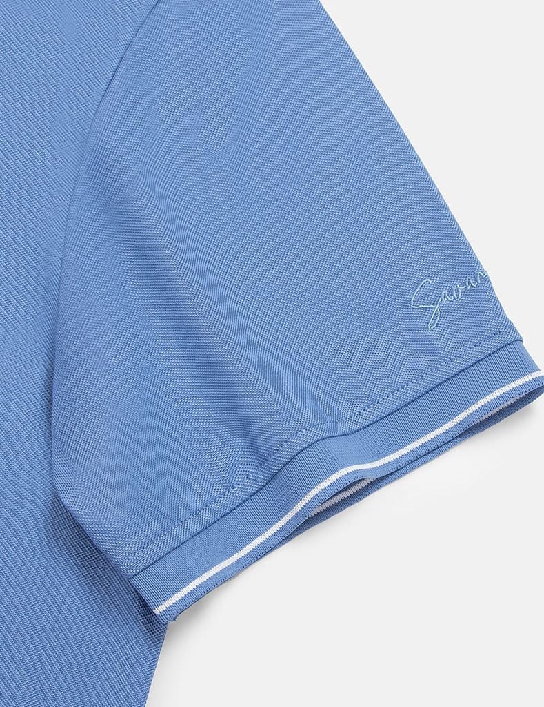 Áo polo ngắn tay nam xẻ tà thêu logo tay