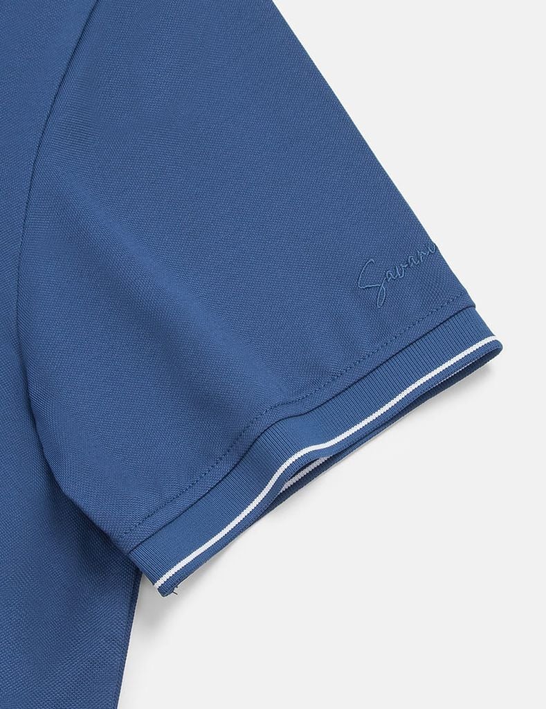 Áo polo ngắn tay nam xẻ tà thêu logo tay