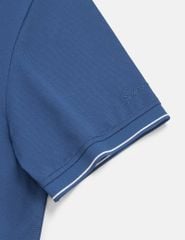 Áo polo ngắn tay nam xẻ tà thêu logo tay