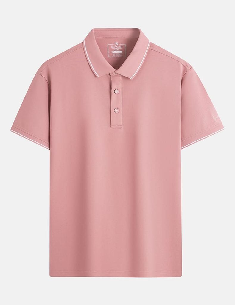 Áo polo ngắn tay nam xẻ tà thêu logo tay