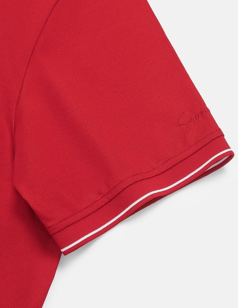 Áo polo ngắn tay nam xẻ tà thêu logo tay