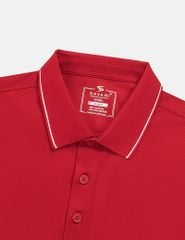 Áo polo ngắn tay nam xẻ tà thêu logo tay