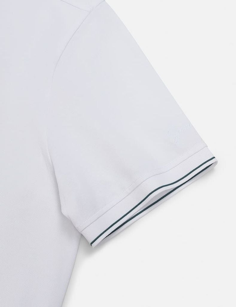 Áo polo ngắn tay nam xẻ tà thêu logo tay