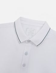 Áo polo ngắn tay nam xẻ tà thêu logo tay