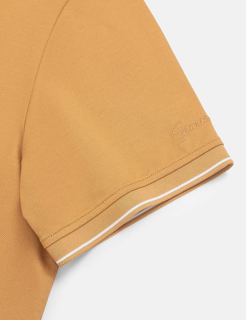 Áo polo ngắn tay nam xẻ tà thêu logo tay