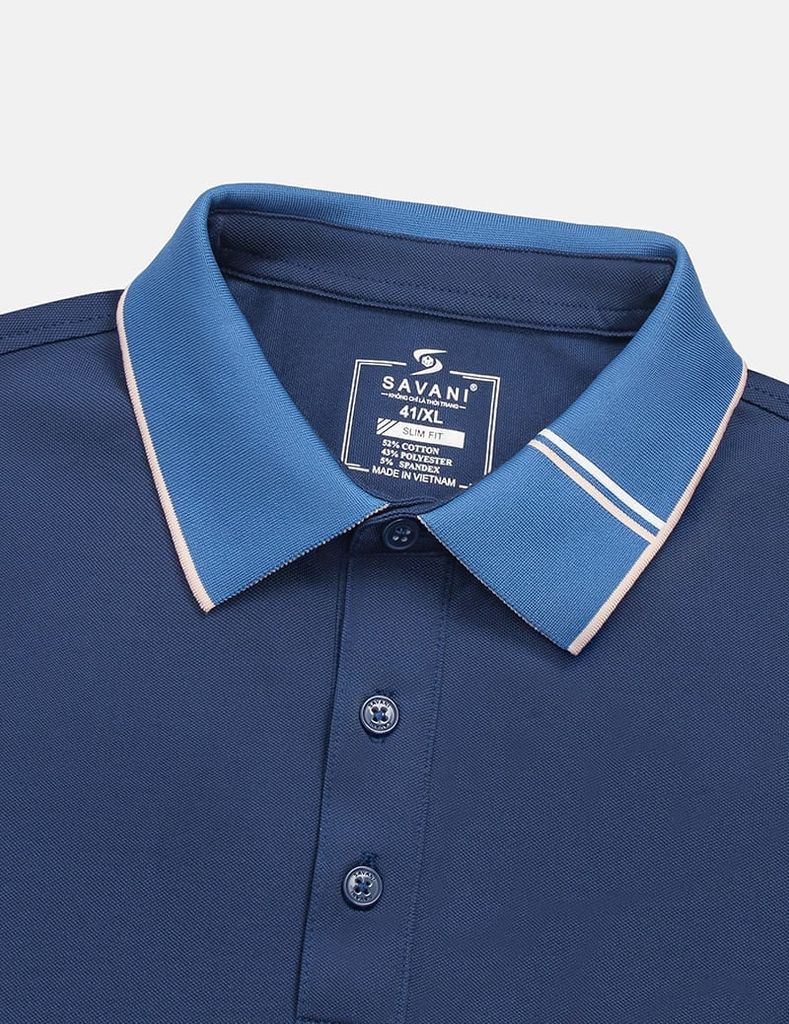 Áo polo ngắn tay nam cổ phối khác màu