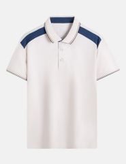 Áo polo ngắn tay nam thêu logo tay phối nẹp