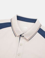 Áo polo ngắn tay nam thêu logo tay phối nẹp