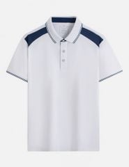 Áo polo ngắn tay nam thêu logo tay phối nẹp