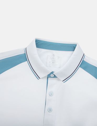 Áo polo ngắn tay nam thêu logo tay phối nẹp