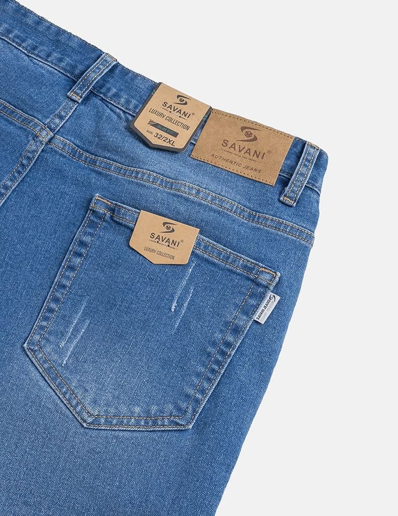 Quần jean nam ống đứng cạp thường