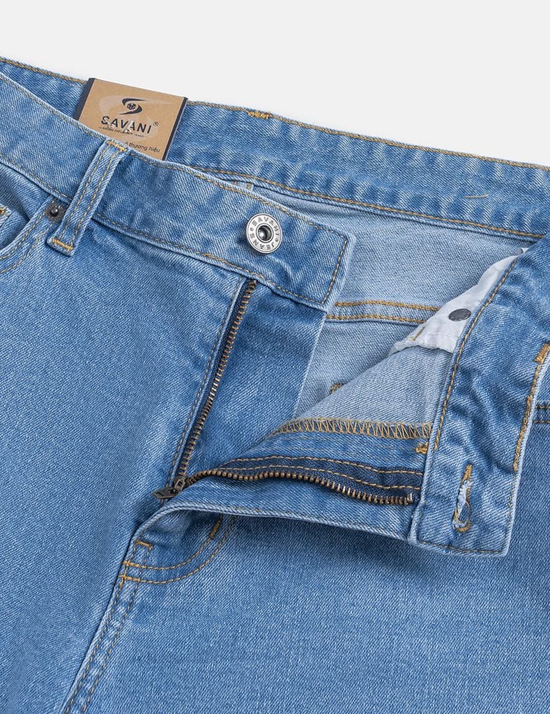 Quần jean nam ống đứng cạp thường