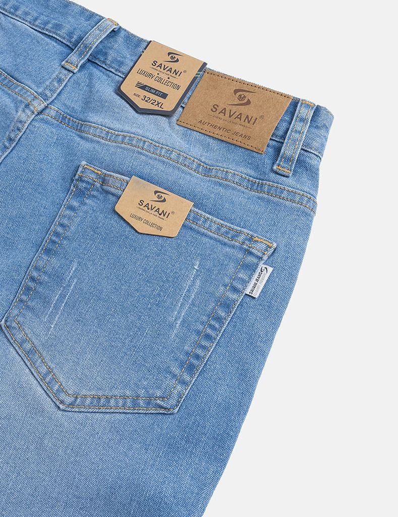 Quần jean nam ống đứng cạp thường