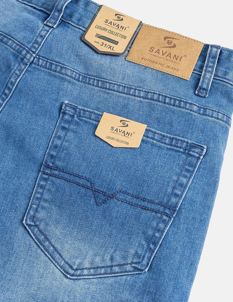 Quần jean nam ống đứng cạp thường