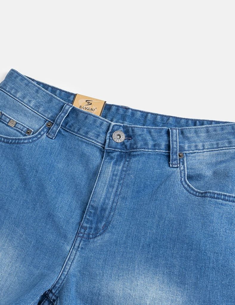 Quần jean nam ống đứng cạp thường