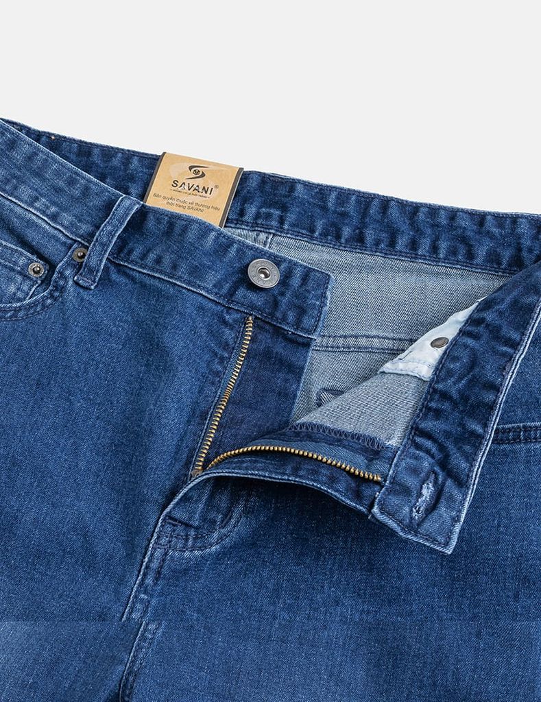 Quần jean nam ống đứng cạp thường