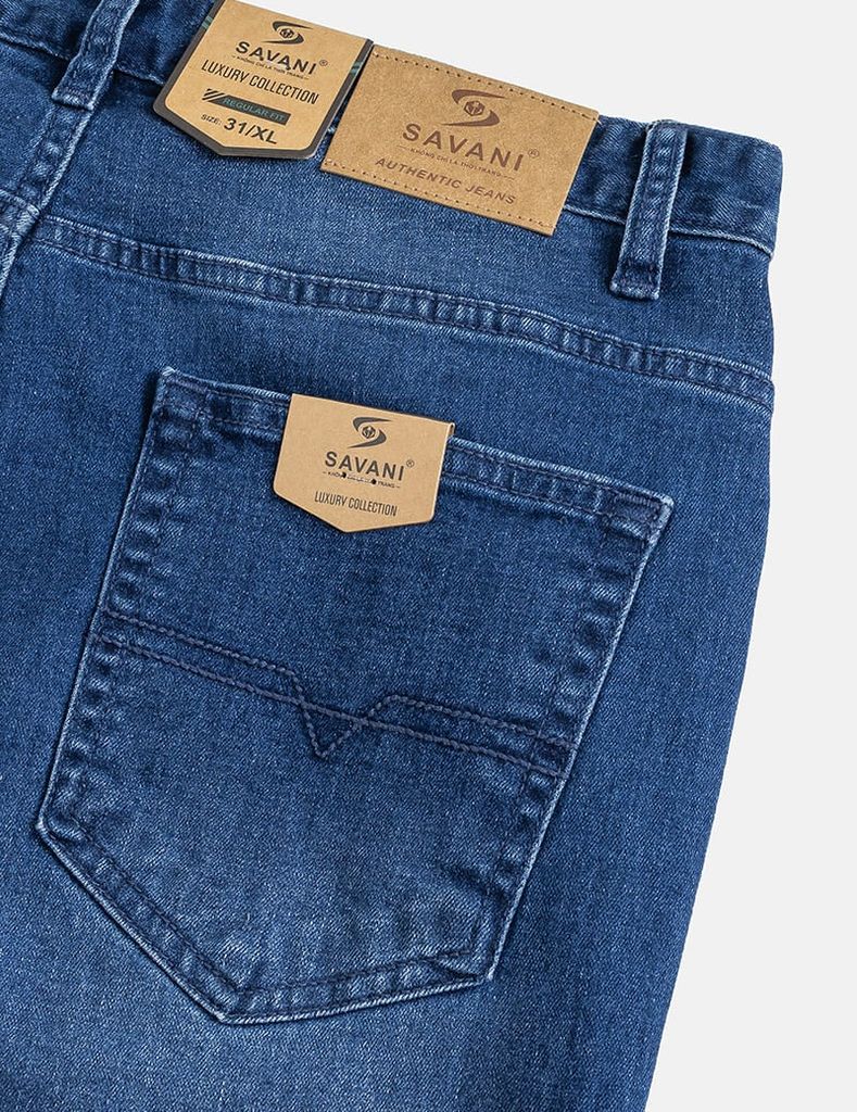 Quần jean nam ống đứng cạp thường