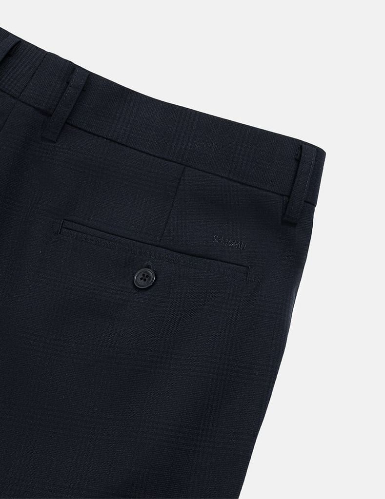 Quần short âu nam túi chéo vải kẻ