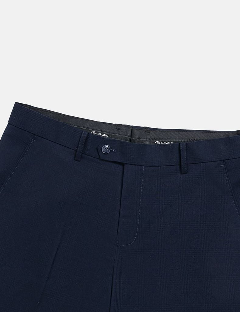 Quần short âu nam túi chéo vải kẻ