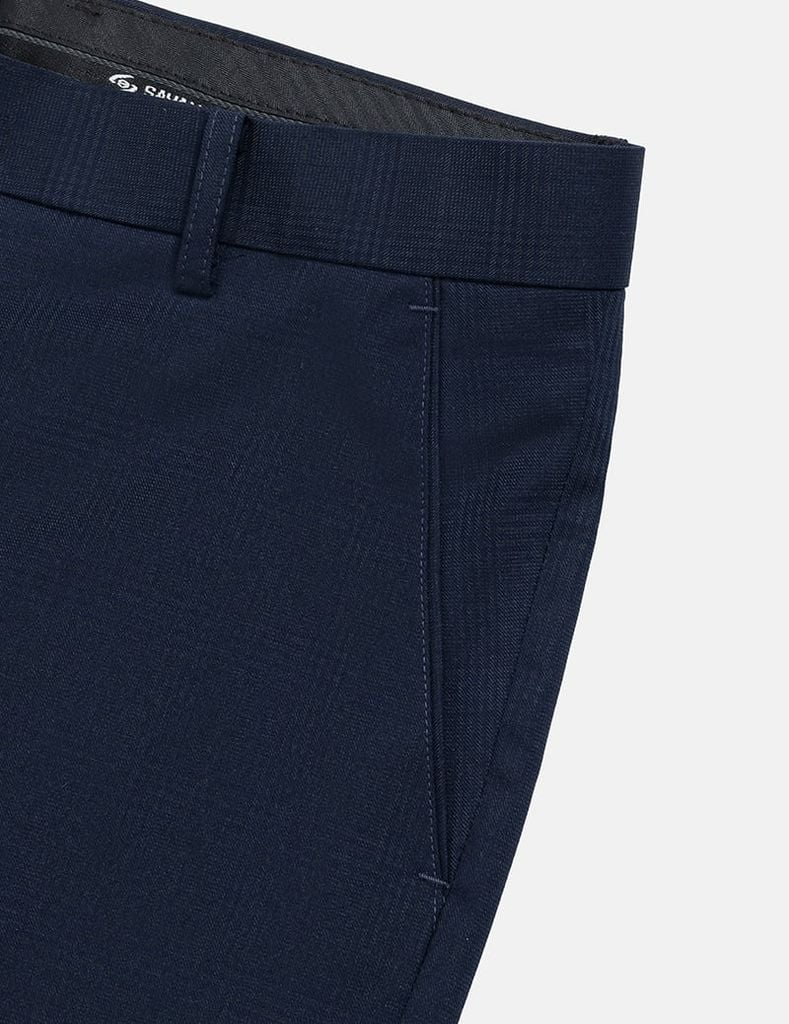 Quần short âu nam túi chéo vải kẻ