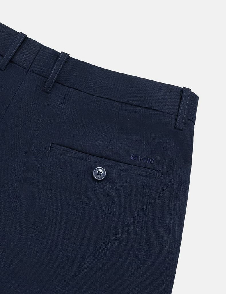 Quần short âu nam túi chéo vải kẻ