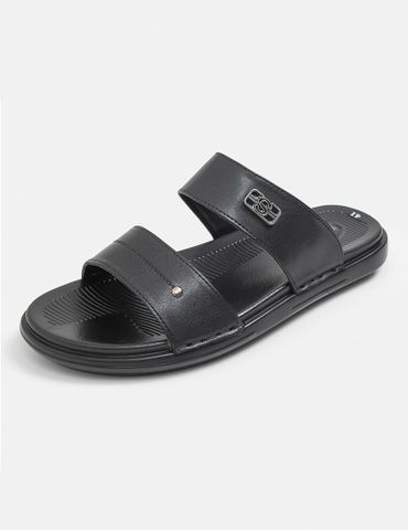 Dép quai chéo khuy kim loại trang trí