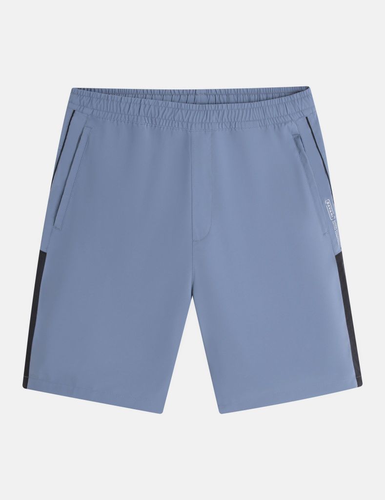 Quần short gió nam cạp chun phối can dọc quần