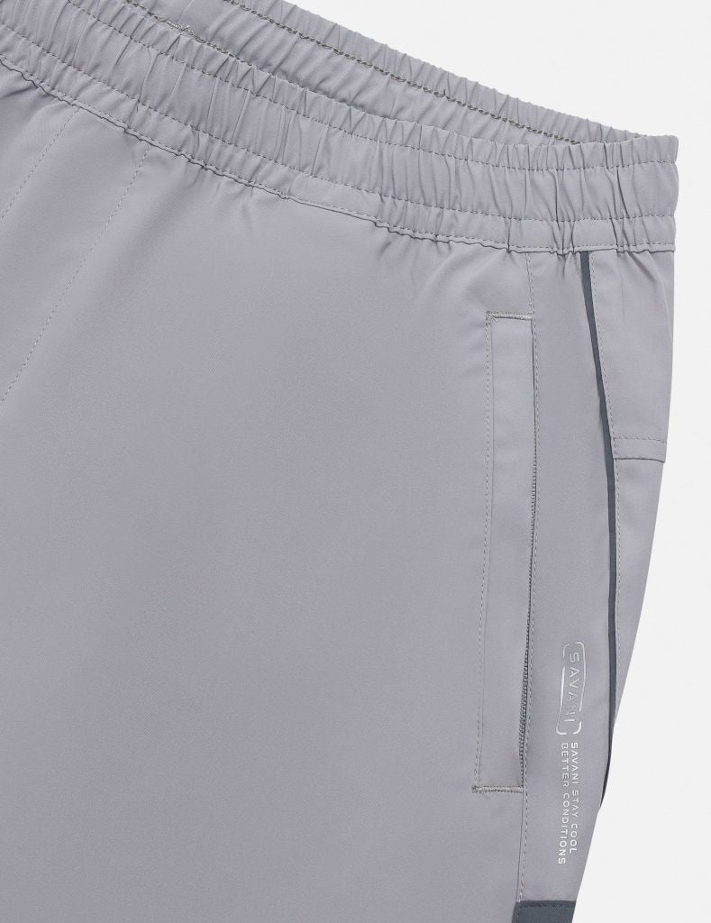 Quần short gió nam cạp chun phối can dọc quần