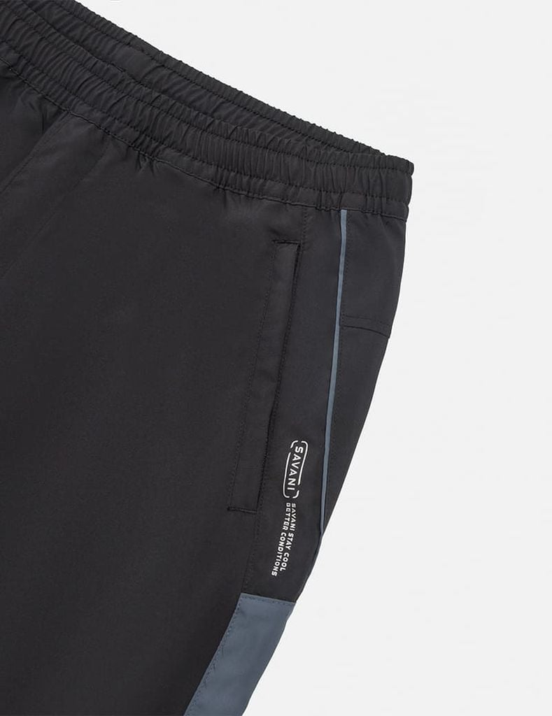 Quần short gió nam cạp chun phối can dọc quần