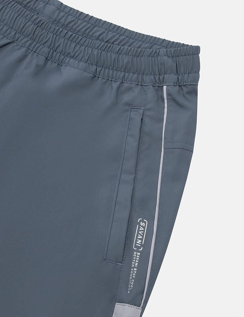 Quần short gió nam cạp chun phối can dọc quần