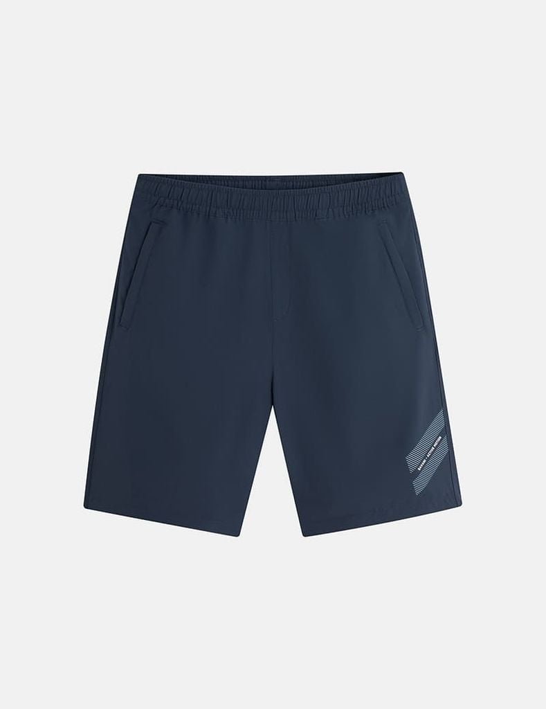 Quần short gió nam cạp chun in ống trái
