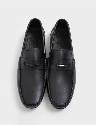 Giày da Moccasin nam vân trơn