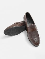 Giày loafer nam vân họa tiết đai ngang trang trí