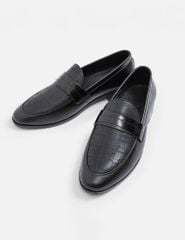 Giày loafer nam vân họa tiết đai ngang trang trí