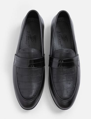 Giày loafer nam vân họa tiết đai ngang trang trí