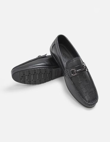 Giày mocca nam vân họa tiết dây đai trang trí