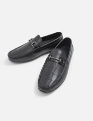 Giày mocca nam vân họa tiết dây đai trang trí