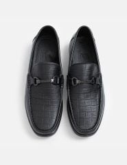 Giày loafer họa tiết ô vuông đai ngang trang trí