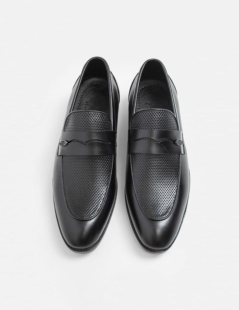 Giày da loafer nam dập vân lỗ