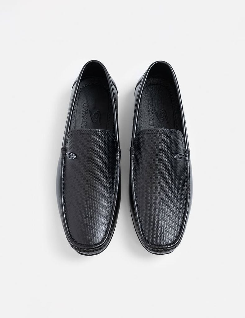 Giày da moccasin nam vân hạt