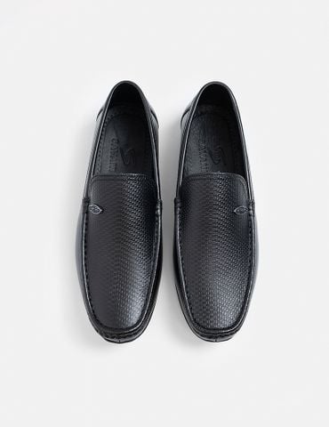 Giày da moccasin nam vân hạt